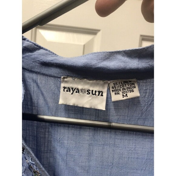 Raya Sun Women Blue Dress M Used Has Pockets - Picture 6 of 6